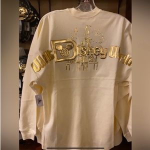 Disney Park Spirit Jersey Disney World Castle - Gold Glitter